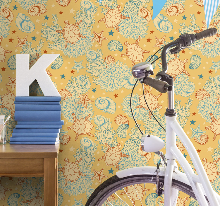 Marine Motif Ensemble fishes wallpaper - TenStickers