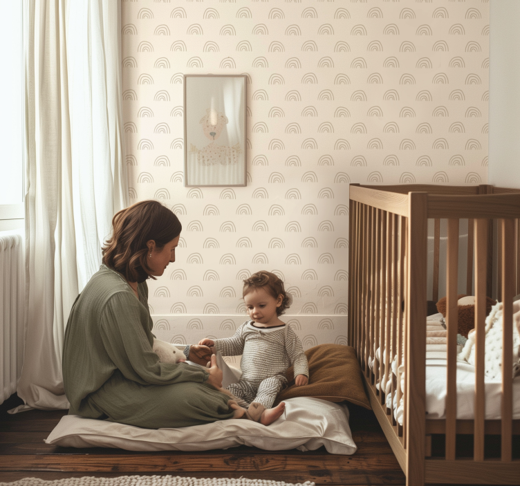 Minimalist rainbow nursery room wallpaper - TenStickers