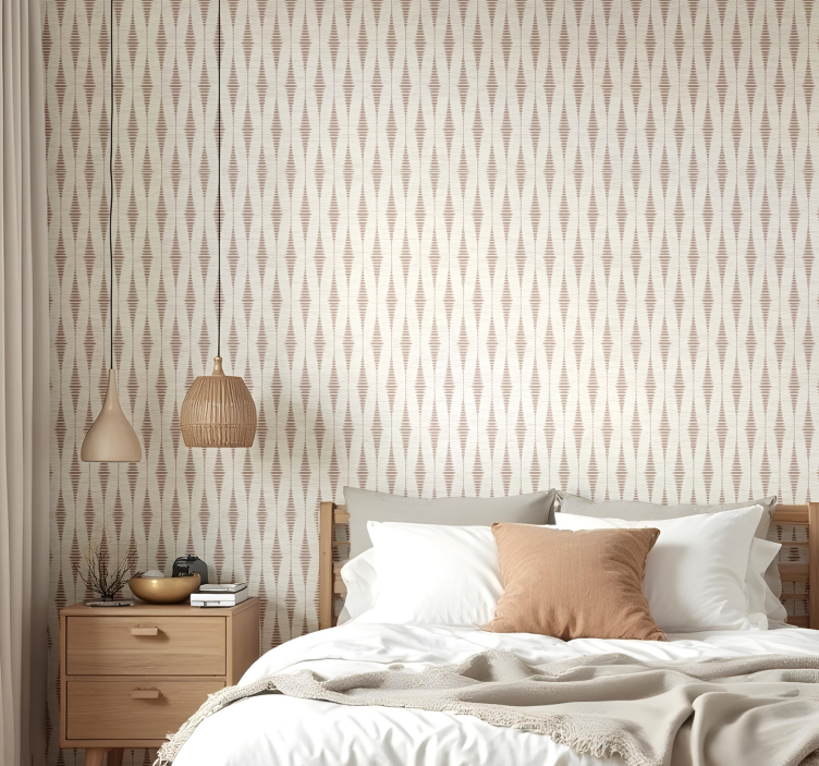 Mocha Mousse rabaul ikat geometric wallpaper - TenStickers