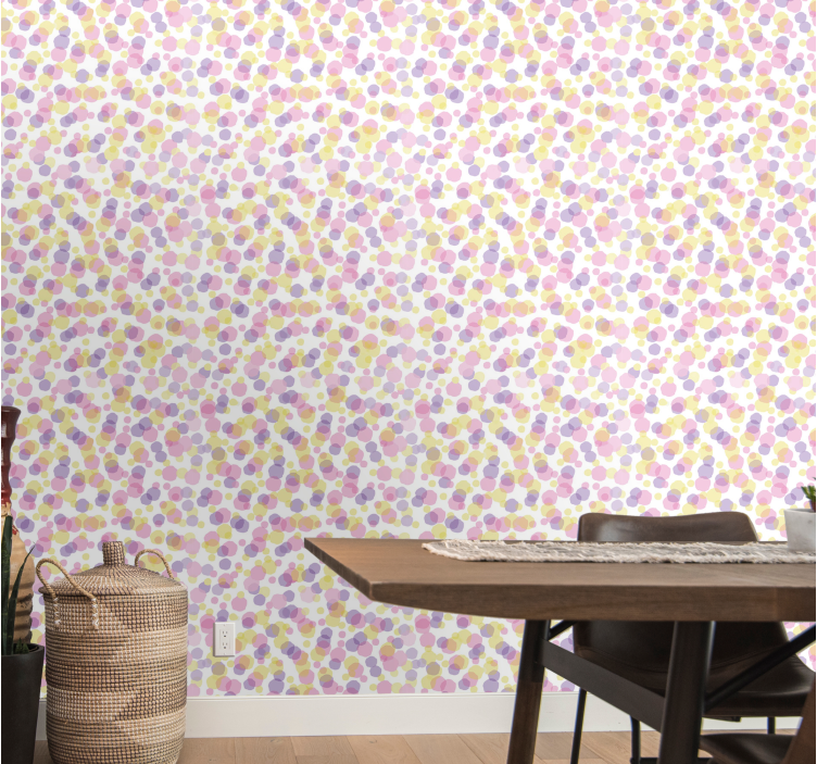 Multicolor Polka polka dots wallpaper - TenStickers