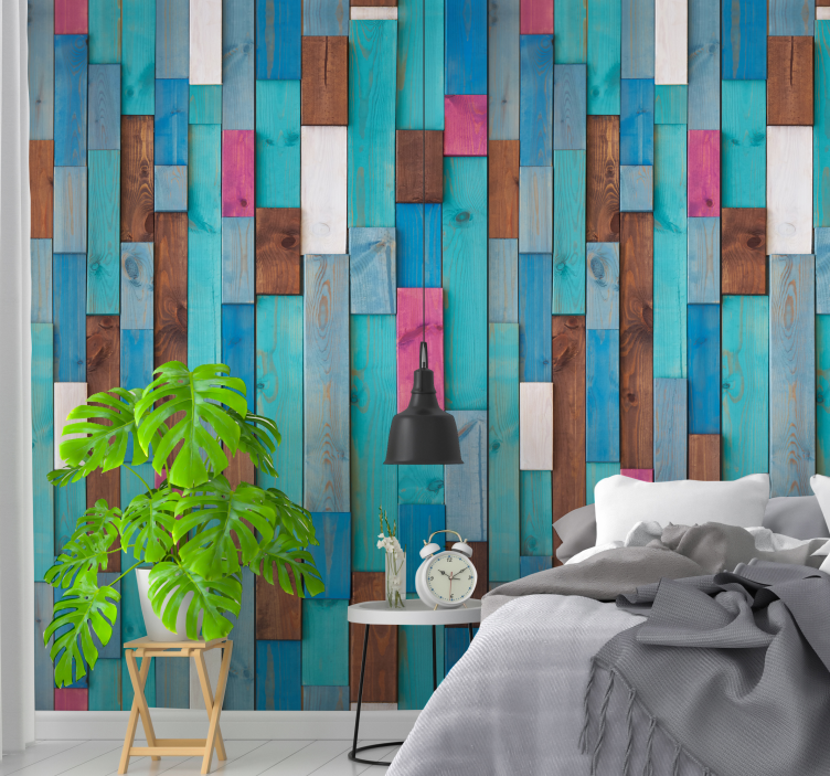 Multicolored Wooden Planks - TenStickers