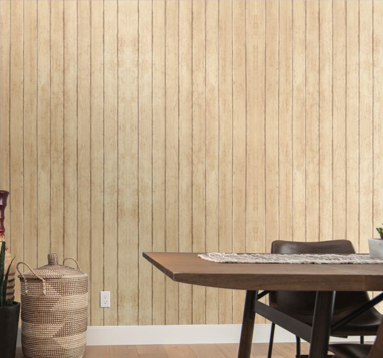 Natural columns motif wood effect wallpaper - TenStickers