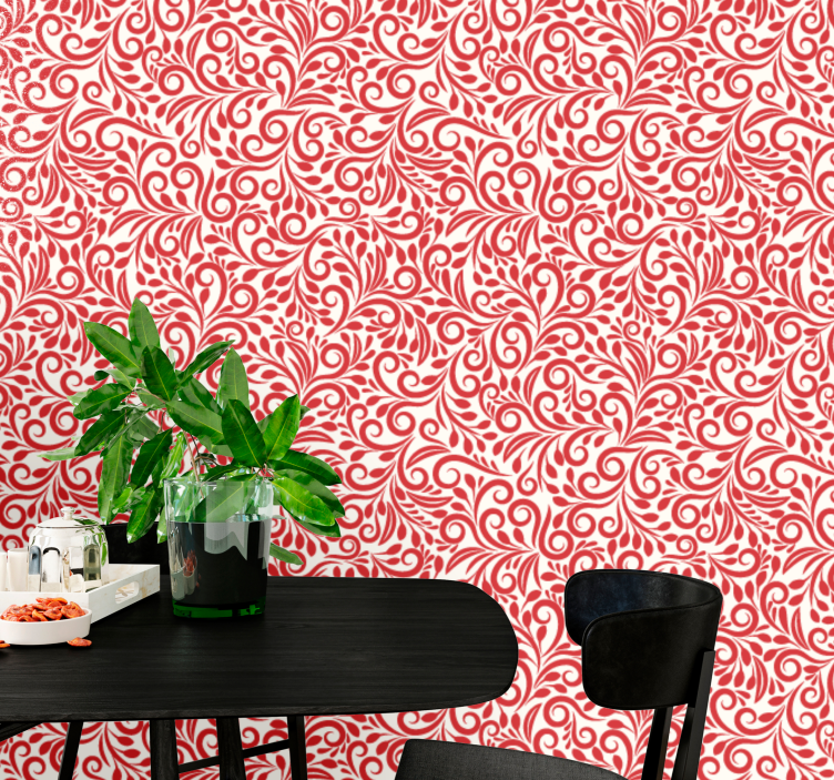 Ornamental Swirls floral wallpaper - TenStickers