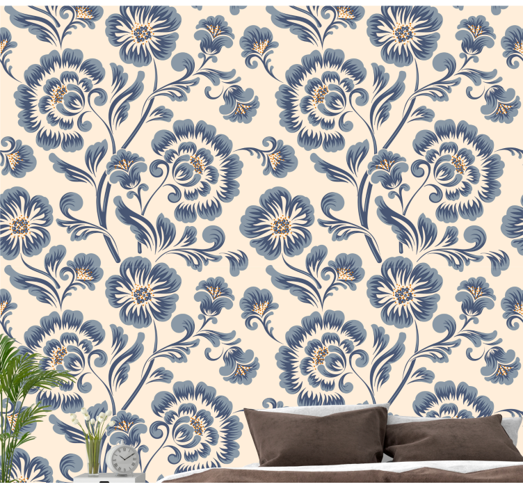 Ornate Floral Elegance floral wallpaper - TenStickers