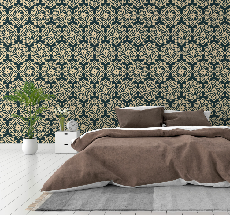 Ornate Swirl Pattern ornamental wallpaper - TenStickers