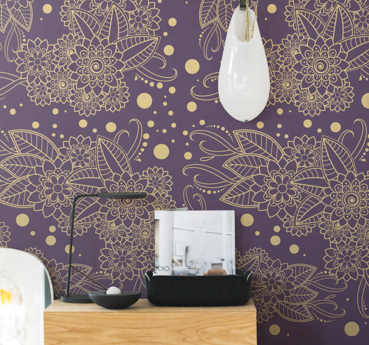 Paisley floral decor master bedroom wallpaper - TenStickers