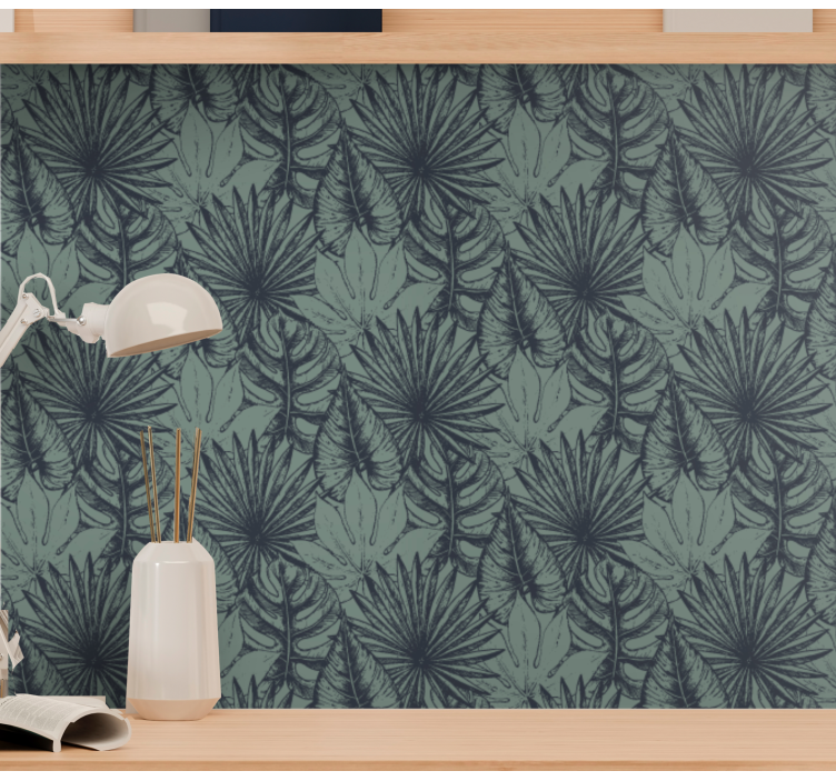 Palm Leaf Pattern leaves wallpaper - TenStickers