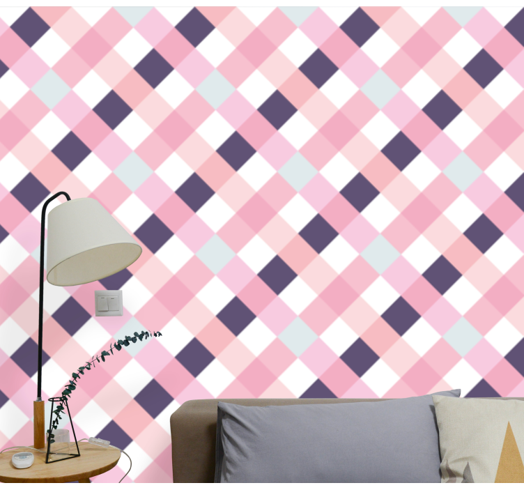 Pastel Argyle Pattern wallpaper geometric - TenStickers