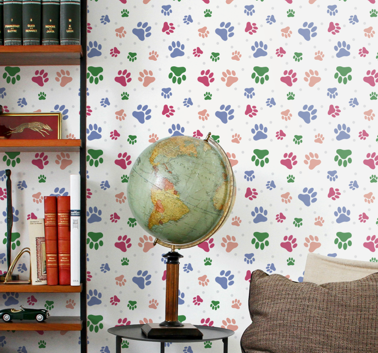 Paw Pattern Decor cute dog wallpaper - TenStickers