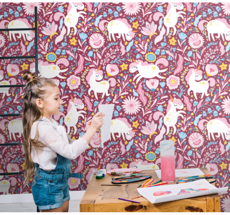 Playful Alpaca Motif animals wallpaper - TenStickers