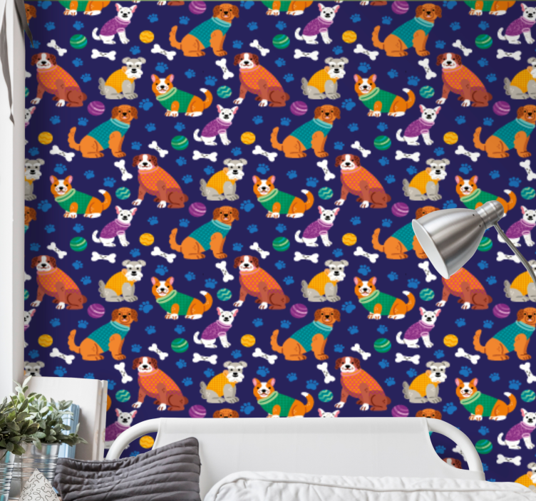 Playful Pet Patterns animal wallpaper - TenStickers