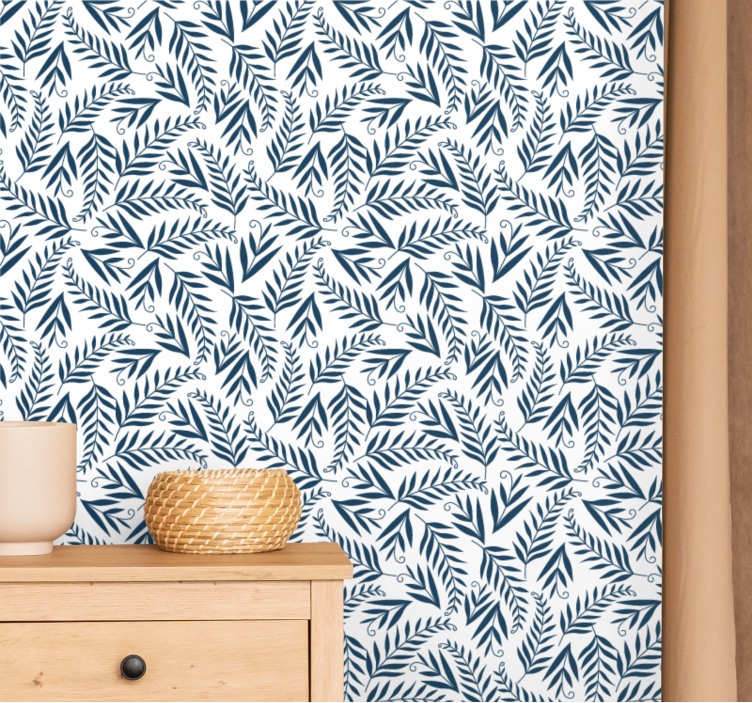 Provencal style small twigs pattern wallpaper - TenStickers