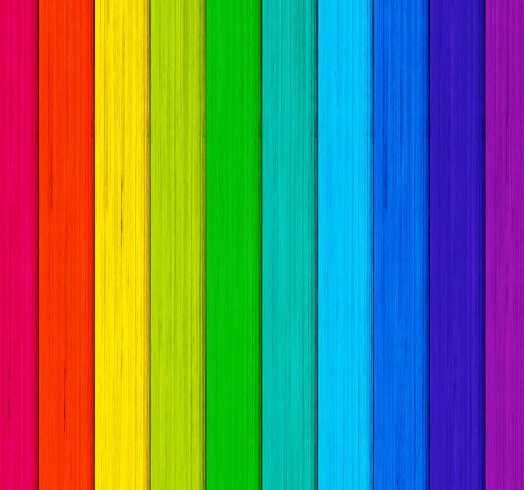 Rainbow Planks 3 d wall paper - TenStickers