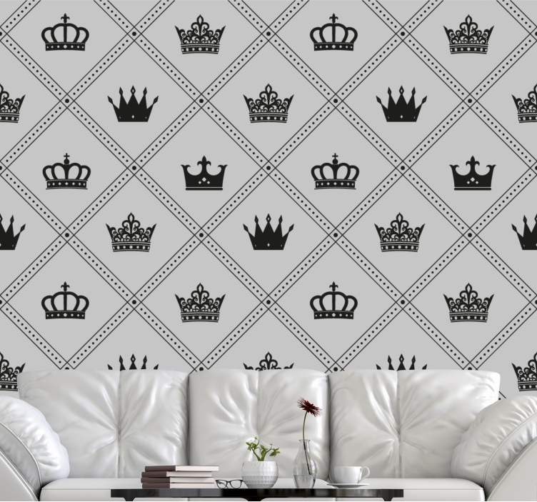 Regal Crown Pattern art wallpaper - TenStickers