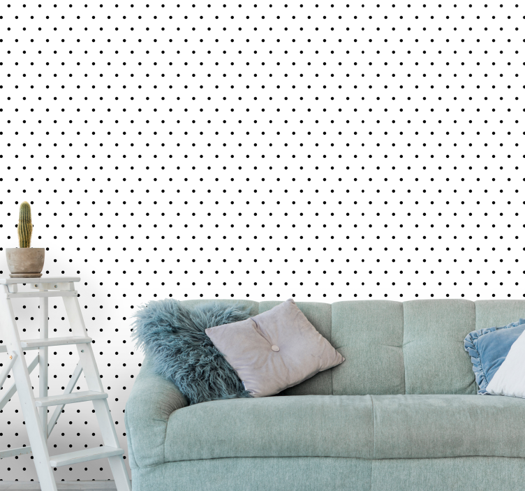 Dots on white background Spotty Wallpaper - TenStickers