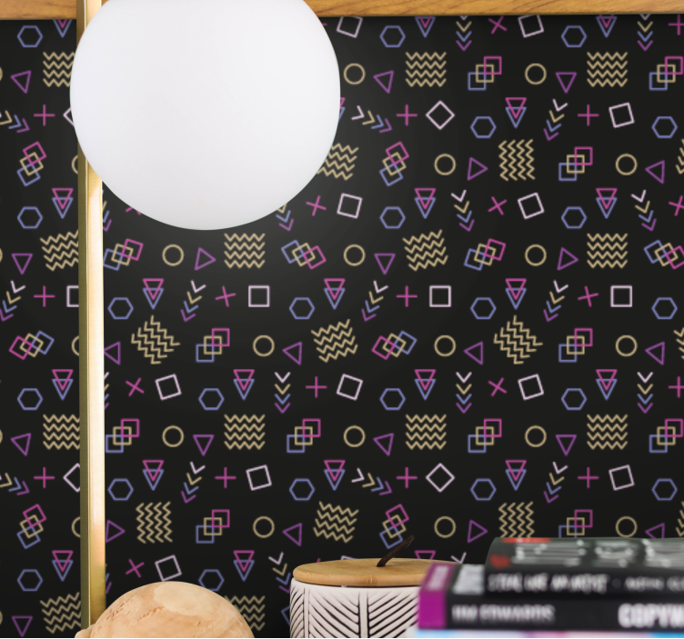 Retro pattern Delight wallpaper geometric - TenStickers