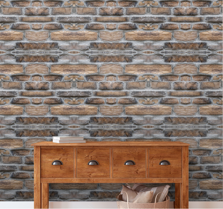 Rustic Stone Wall bricks wallpaper - TenStickers