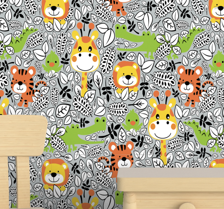 Safari Animal Fun animals wallpaper - TenStickers