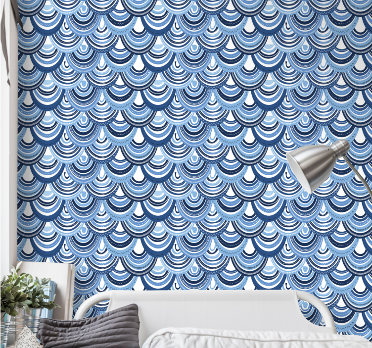 Scallop Pattern wallpaper geometric - TenStickers