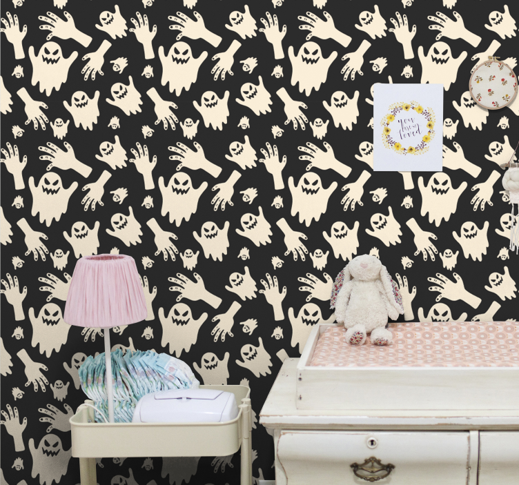 Scary patterned wallpaper - TenStickers