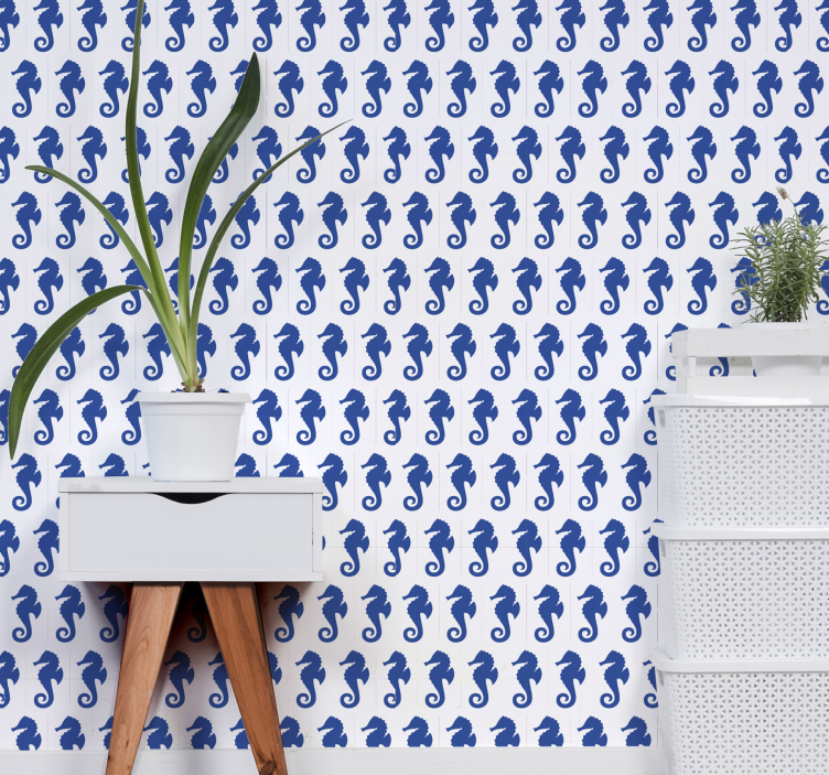 Seahorse Pattern animals wallpaper - TenStickers