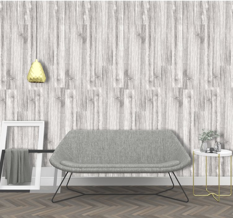 Sleek Wooden Textured Surface living area wallpaper - TenStickers
