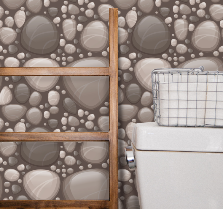 Smooth Pebble Arrangement stone effect wallpaper - TenStickers