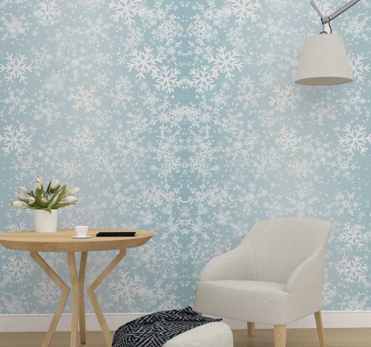 Snowflake Pattern holiday christmas wallpaper - TenStickers