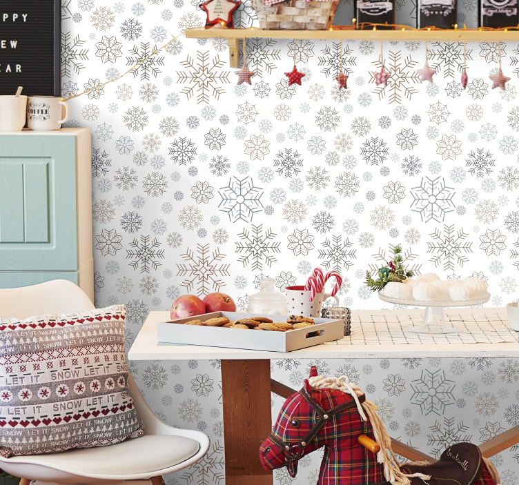 Snowflake Winter Charm holiday christmas wallpaper - TenStickers