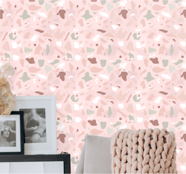 Soft Abstract Shapes textured wallpaper - TenStickers