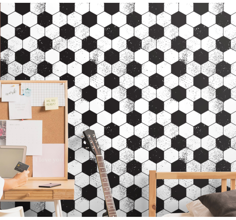 Speckled Hexagons wallpaper geometric - TenStickers
