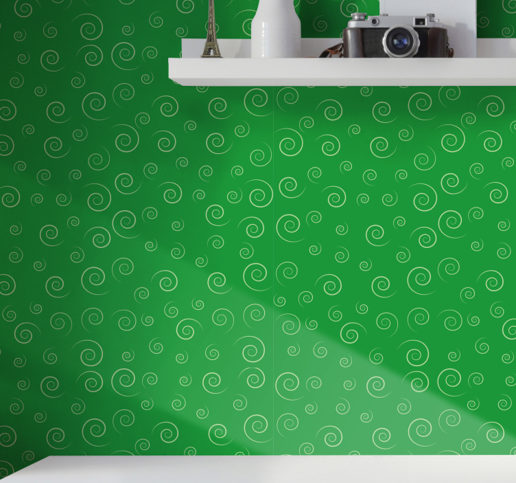 Spiraling Green Swirls textured wallpaper - TenStickers