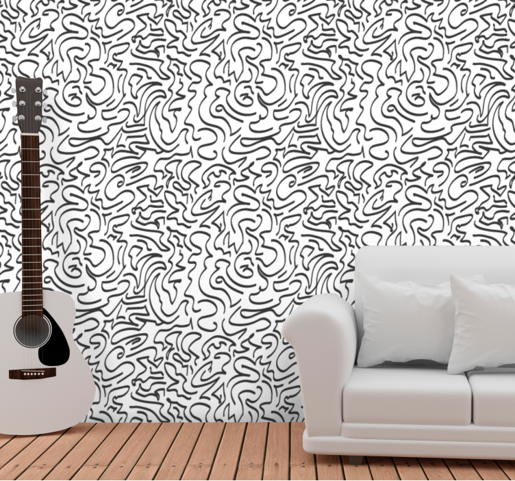 Squiggle Pattern abstract wallpaper - TenStickers