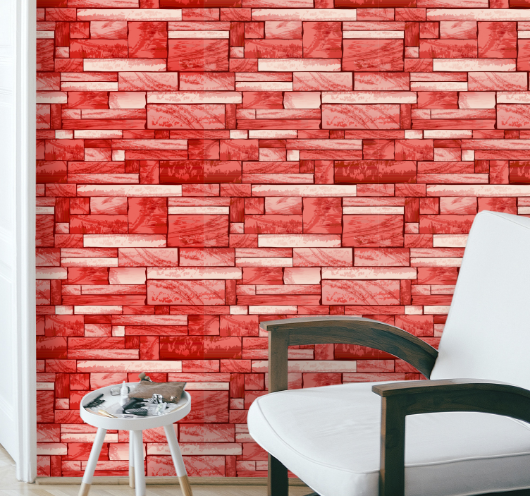 Textured wallpaper red stone - TenStickers