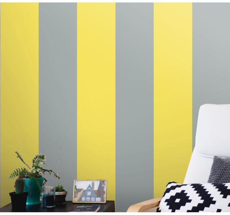 Striped Accent wallpaper horizontal stripes - TenStickers