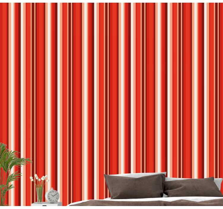 Striped Bedroom Accent wallpaper vertically striped - TenStickers