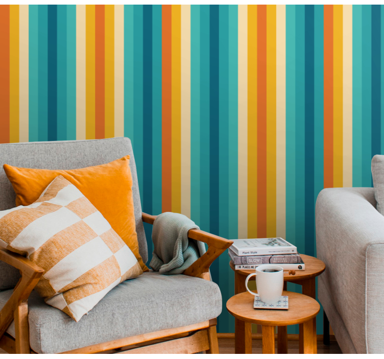 Striped Harmony wallpaper vertically striped - TenStickers