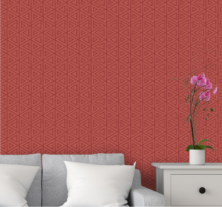 Stunning red pattern triangles wallpaper - TenStickers