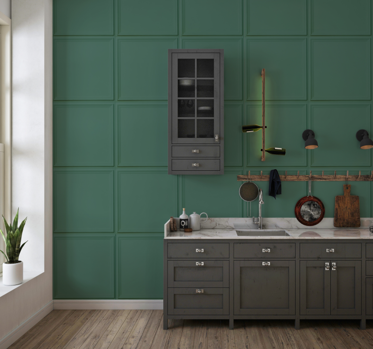 Stylish cabinet design panel wallpaper - TenStickers