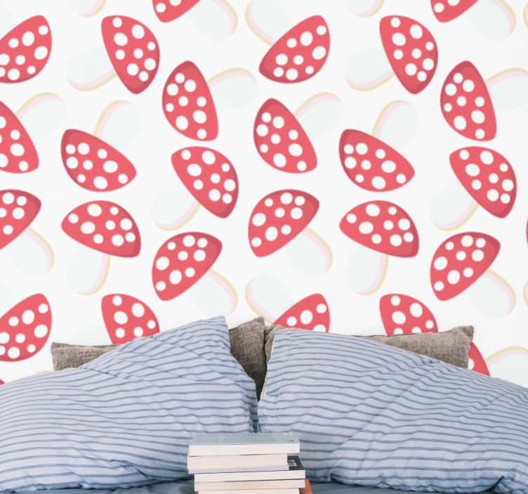 Stylized Strawberry Pattern floral wallpaper - TenStickers