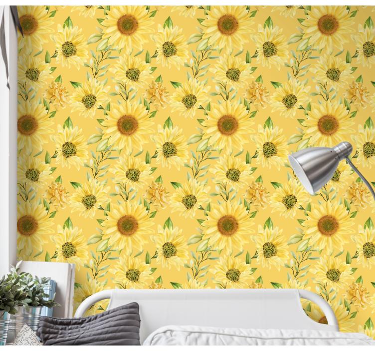 Sunflower Bloom flowers wallpaper - TenStickers