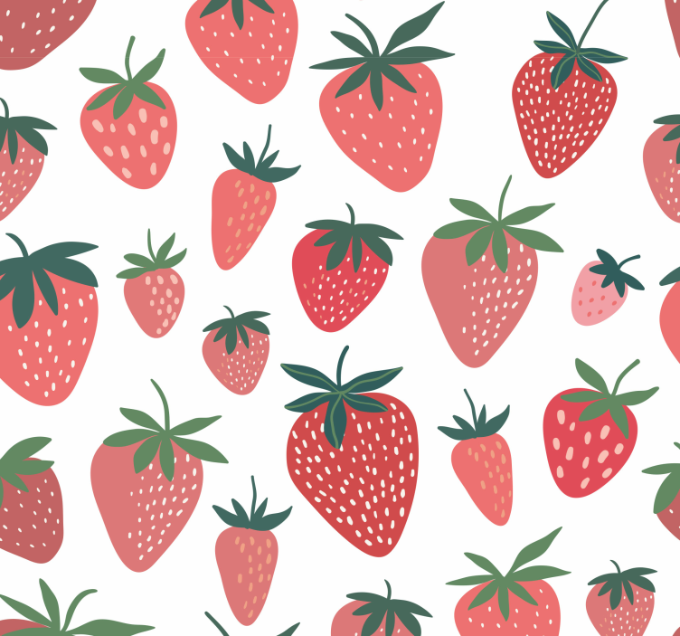 Sweet Strawberries kitchen wallpaper - TenStickers