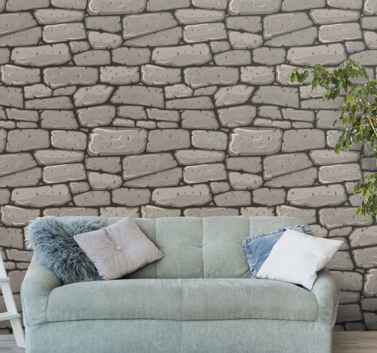 Textured foundation stone effect wallpaper - TenStickers