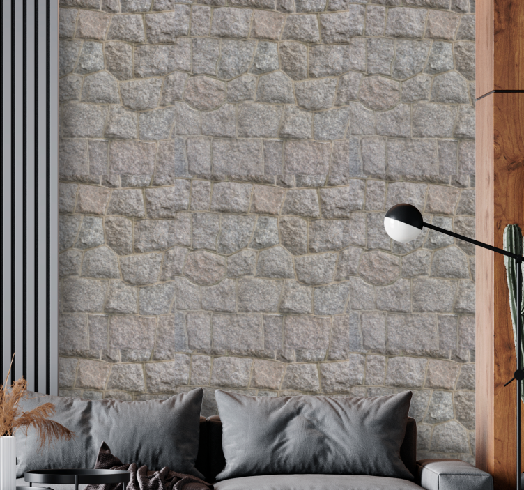 Textured Gray Surface stone effect wallpaper - TenStickers