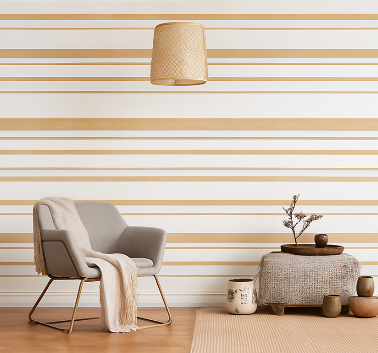 Textured Ombré Stripes living area wallpaper - TenStickers
