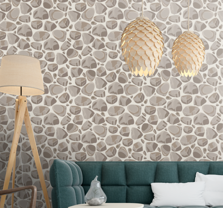 Textured Pebble Pattern stone effect wallpaper - TenStickers