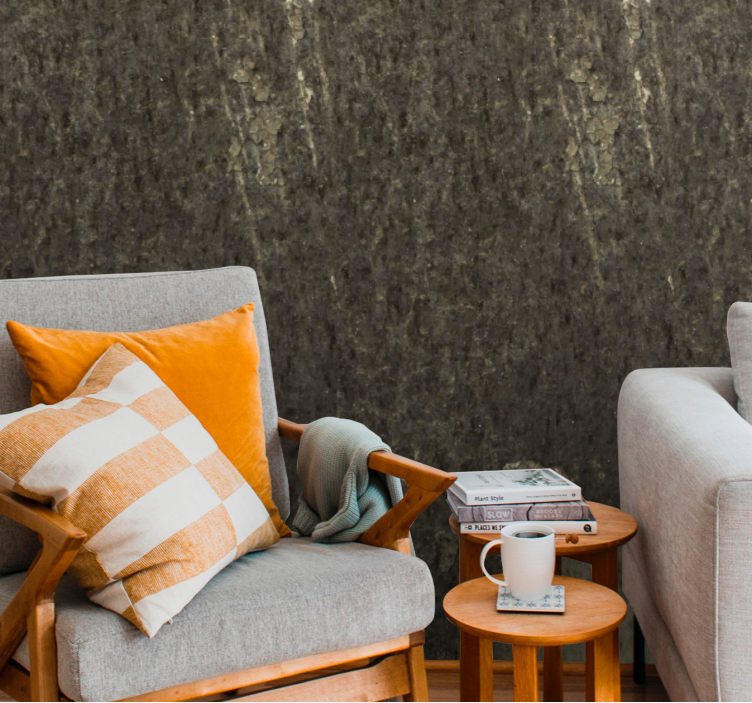Textured slate surface concrete wallpaper - TenStickers