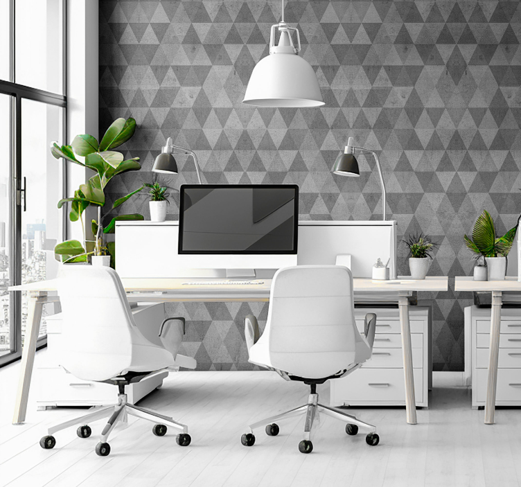 textured tiangles Office Wallpaper - TenStickers
