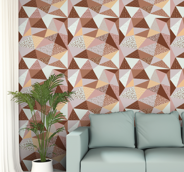 Textured Triangles wallpaper geometric - TenStickers