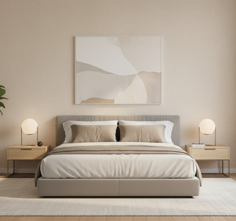 Textured wallpaper beige lines pattern - TenStickers